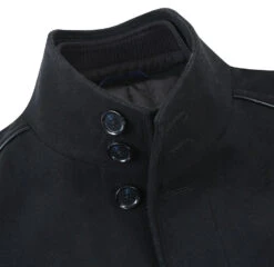 English Laundry Black Slim Fit Wool Blend Short Coat With Detachable Full Zipper -Outlet Suit Refined Store EL84 01 001 3