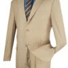 Nola Collection - Light Beige Regular Fit 2 Piece Suit Flat Front Pants With 2″ Elastic Waist Band