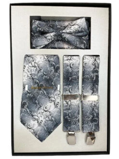 Silver Men's Accessory Collection Box 4 Piece Set