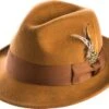 Men's Bronze Wool Felt Fedora Hat Snap Brim Crushable