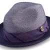 Purple Braided Two Tone Snap Brim Pinch Hat