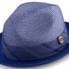 Royal Blue Braided Two Tone Snap Brim Pinch Hat