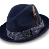 (S) Ink 2" Brim Ribbon Wool Felt Dress Hat