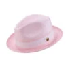 Men's Braided Two Tone Pinch Fedora Hat In Pink