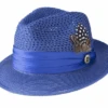Royal Solid Color Pinch Braided Fedora With Matching Satin Ribbon