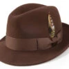 Pinch Crushable Wool Snap Brim Hat In Chocolate