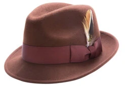 Pinch Crushable Wool Snap Brim Hat In Brown