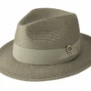 Olive Braided Wide Brim Pinch Fedora Matching Grosgrain Ribbon