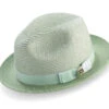 Apple Green Men's Two Tone Braided Pinch Fedora With Grosgrain Ribbon
