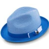 Cobalt Men's Two Tone Braided Pinch Fedora With Grosgrain Ribbon
