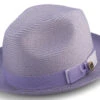 Lavender Men's Two Tone Braided Pinch Fedora With Grosgrain Ribbon
