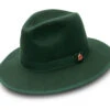 Hunter Green 3 ⅛" Brim Wool Felt Hat With Red Bottom