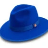 Royal Blue 3 ⅛" Brim Wool Felt Hat With Red Bottom