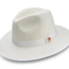 White 3 ⅛" Brim Wool Felt Hat With Red Bottom