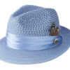 Carolina Solid Color Pinch Braided Fedora With Matching Satin Ribbon