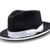 (M) Black 2 ½" Wide Brim Wool Felt Hat