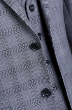 San Gemini Collection - 3 Piece Suit 2 Buttons Gray Glen Plaid Regular Fit -Outlet Suit Refined Store IMG 8210 3