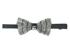 White Black Sparkling Crystal Adjustable Men's Bowtie Accessory Box