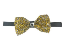 Gold Sparkling Crystal Adjustable Men's Bowtie Accessory Box