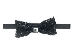 Black Sparkling Crystal Adjustable Men's Bowtie Accessory Box