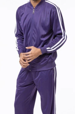 Men's Casual Jogging Set 2 Piece In Purple