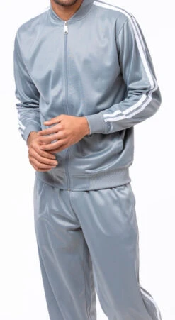 Men's Casual Jogging Set 2 Piece In Silver