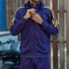 Men's Track Suit With Detachable Hood In Purple