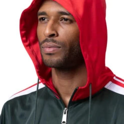 Men's Track Suit With Hood In Hunter Green -Outlet Suit Refined Store JS30 HUNTER HOOD