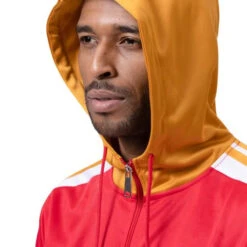 Men's Track Suit With Hood In Red -Outlet Suit Refined Store JS30 REDHOOD