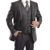 Steel 3 Piece Modern Fit Suit 2 Button V-Neck Vest