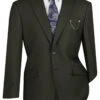 Olive Modern Fit 2 Piece Suit Textured Solid With Peak Lapel
