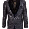 Empire Collection - Slim Fit Black Shawl Collar Sports Coat With Blue Trim