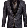 Empire Collection - Slim Fit Black Shawl Collar Sports Coat With Gold Trim