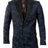 Empire Collection - Navy Modern Fit Spider Web Brushes Pattern Sports Coat