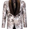Empire Collection - Tan Slim Fit Formal Dinner Show Blazer With Shawl Lapel