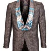 Empire Collection - Brown Slim Fit Satin Shawl Lapel Sports Coat Limited Edition