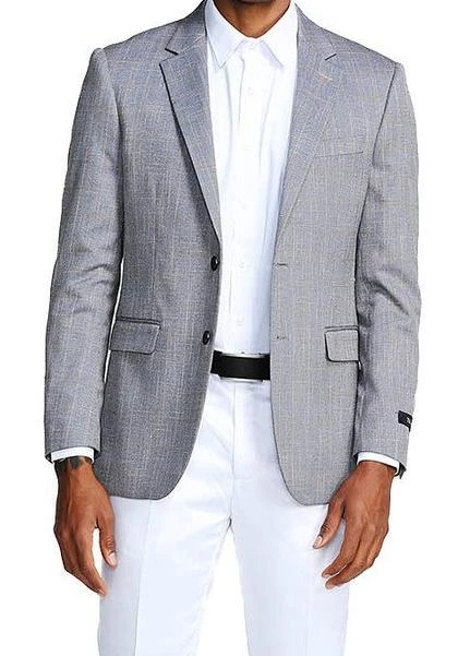 Slim Fit Windowpane Blazer 2 Button In Gray 1 Slim Fit Windowpane Blazer 2 Button In Gray