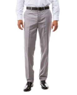 Gray Ultra Slim Fit Dress Pants Flat Front Pre-hemmed