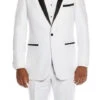 Slim Fit 2 Piece White Tuxedo With Satin Peak Lapel
