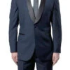 Navy Slim Fit 2 Piece Tuxedo With Satin Shawl Lapel