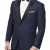 Navy Slim Fit Tuxedo 2 Piece With Satin Peak Lapel