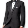 Regular Fit Black 2 Piece Tuxedo With Satin Lapel