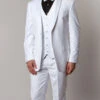 Solid White Modern Fit Tuxedo 3 Piece With 6 Button Vest