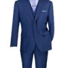 Navy Modern Fit 3 Piece Suit With Vest And Adjustable Waist Band Pants
