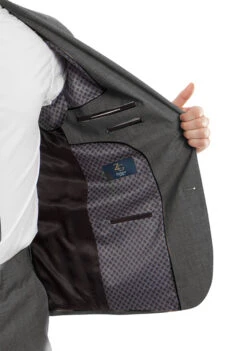 Arezzo Collection - 100% Wool Suit Modern Fit Italian Style 2 Piece In Dark Gray 5 Arezzo Collection - 100% Wool Suit Modern Fit Italian Style 2 Piece In Dark Gray -Outlet Suit Refined Store MW246 02 Open