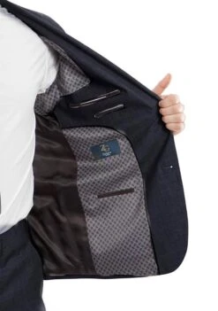 (56R) 100% Wool Suit Modern Fit Italian Style 2 Piece In Navy -Outlet Suit Refined Store MW246 03 Open 43514f69 dcb0 401c 8812 56c0396d8688