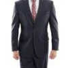 (56R) 100% Wool Suit Modern Fit Italian Style 2 Piece In Navy