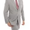 Arezzo Collection - 100% Wool Suit Modern Fit Italian Style 2 Piece In Gray