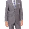 Wool Suit Modern Fit Windowpane 2 Piece In Light Gray