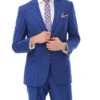 Wool Suit Modern Fit Windowpane 2 Piece In Royal